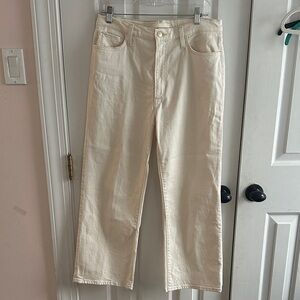 Joe's Jeans Cream Blake Jeans High Rise Wide Leg Crop Size 30